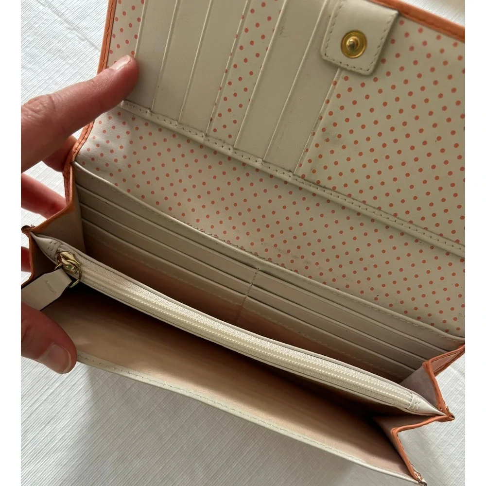 Radley London Matinee Wallet‎ Orange Leather Scottie Dog Polka Dot